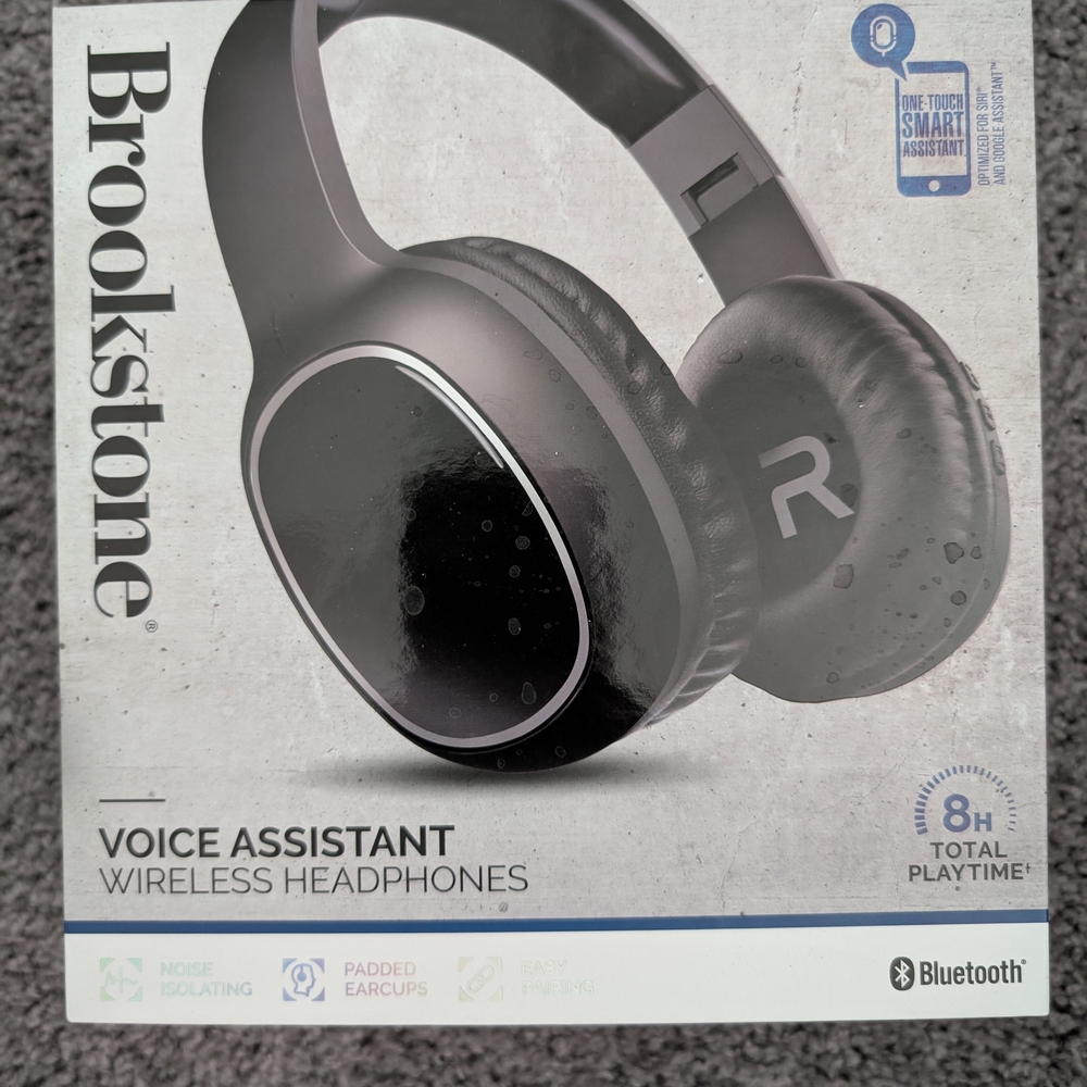 Brookstone Voice Assistant Wireless Headphones - Black